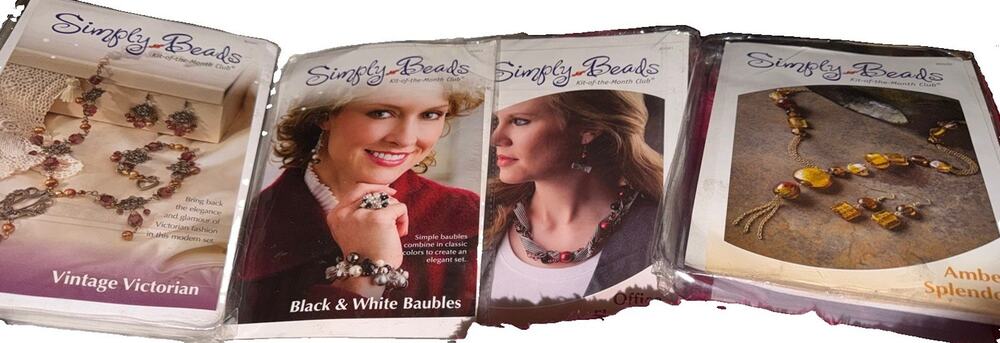 Lot 4 Simply Beads Kit of the Month Club Jewelry Making Kits NOS Sealed- Retired